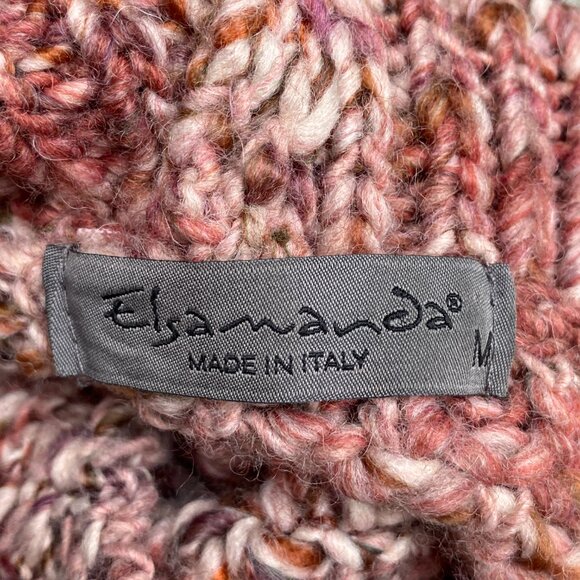 Elsamanda Anthropologie Italian Wool Cowl Neck Sweater Chunky Boho Oversized-M - Picture 10 of 12